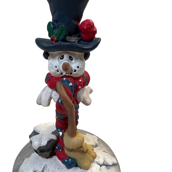 Signature Designs Winter Christmas Snowman Santa Candle Sticks (Set of 2) - Picture 4 of 5
